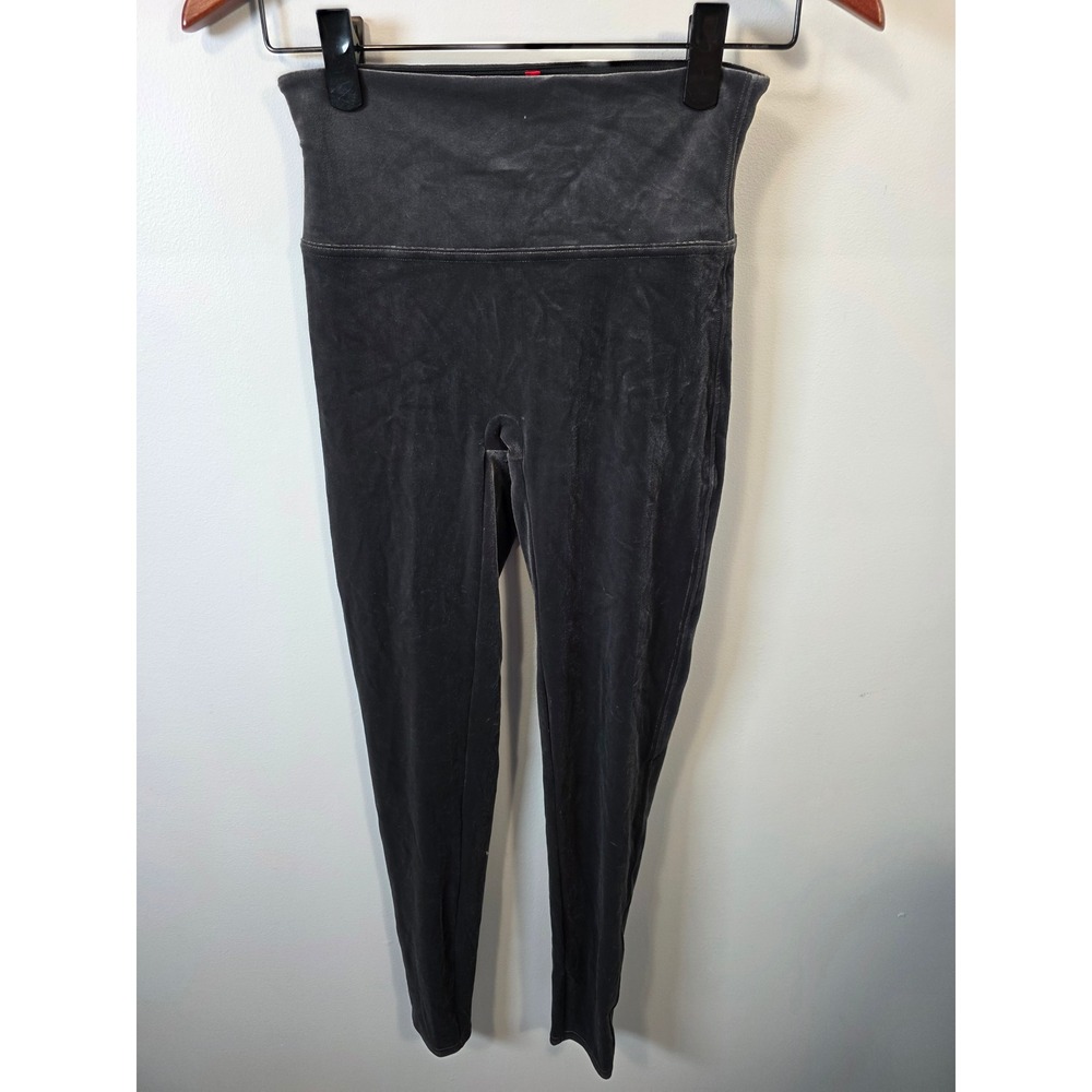 Spanx Velvet High Waisted Leggings Charcoal Gray Womens Size Medium